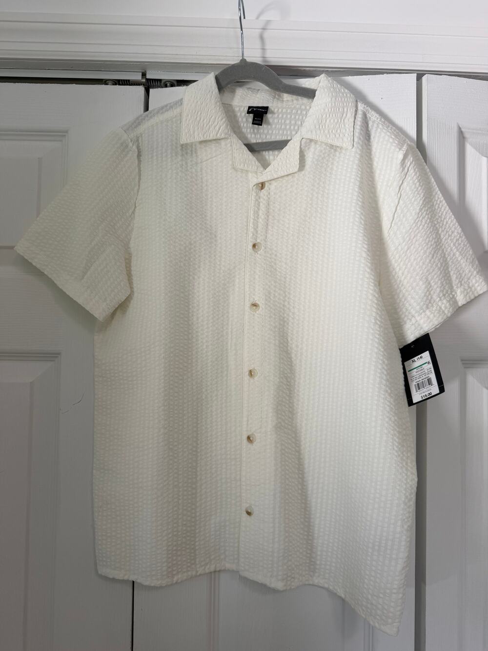 Cat & Jack - Boys - Short-sleeve button-down - White - Size XL 14 NWT